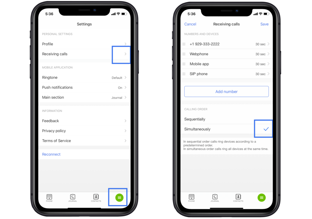 receive calls omnivoice mobile